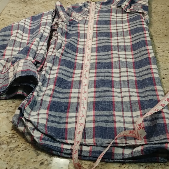 COPY - Flannel popover tunic, blue & white check with red - Picture 7 of 7